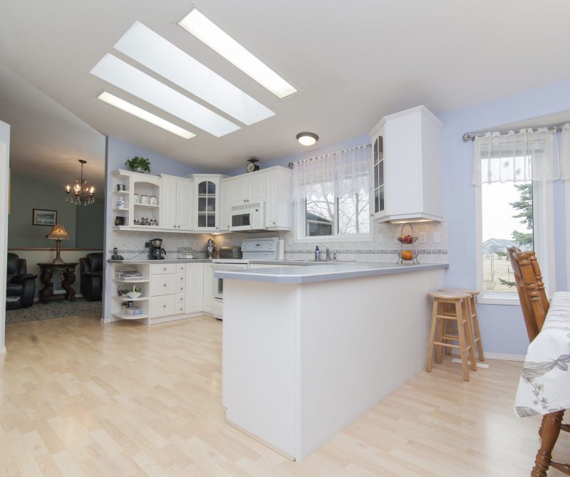 A beautiful shot of a modern house kitchen